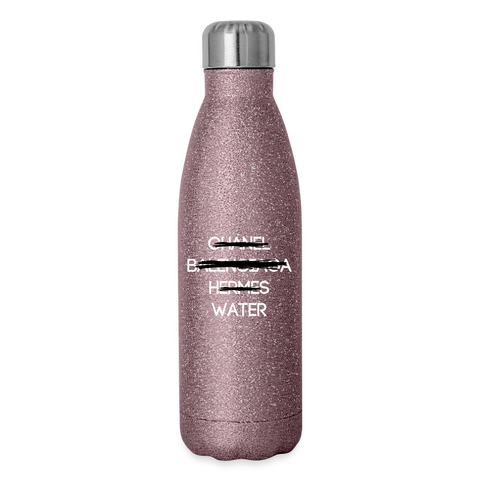 Glam Fit, Not Designer Water Bottle - pink glitter