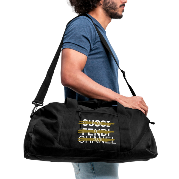 Glam Fit Club, Not Designer Black Duffel Bag - black