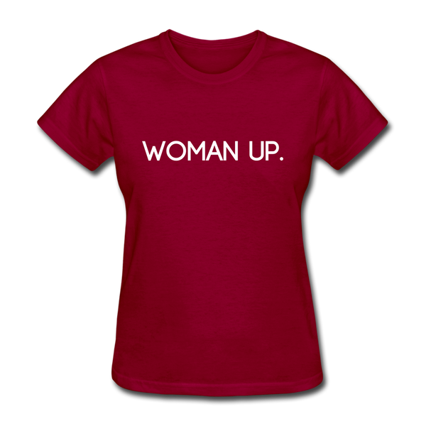 Woman Up. - dark red